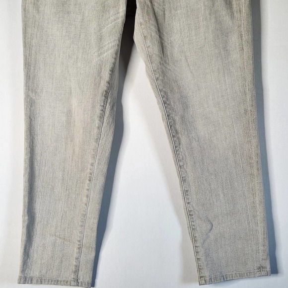 Eileen Fisher Womens Taupe Gray Straight Leg Jeans 12 Organic Cotton Mid Rise - Picture 3 of 8
